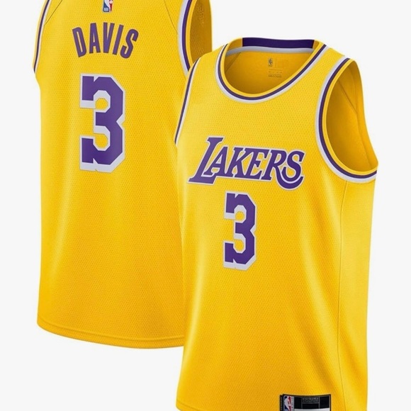 Nike Other - Nike Lakers Anthony Davis #3 Gold and Purple Basketball Jersey